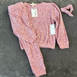 NWT Jessica Simpson Pink Leopard 3 Piece Set Size 5/6